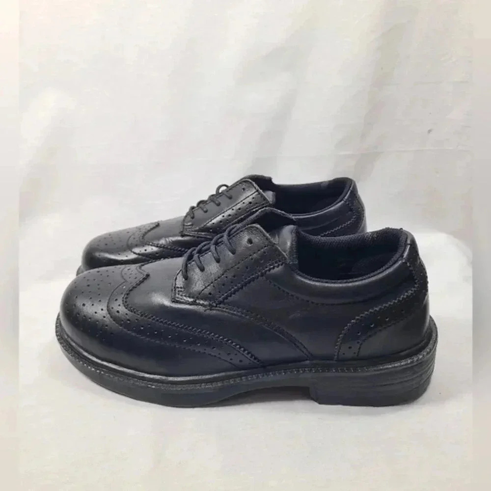 JB Goodhue steel toe black leather shoes- size 8 men's